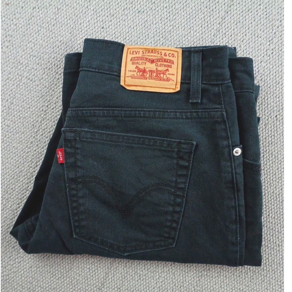 Levi's 550 Relaxed Boot Cut Jeans Women‎ 10M 31X28* Black Denim Western Casual
